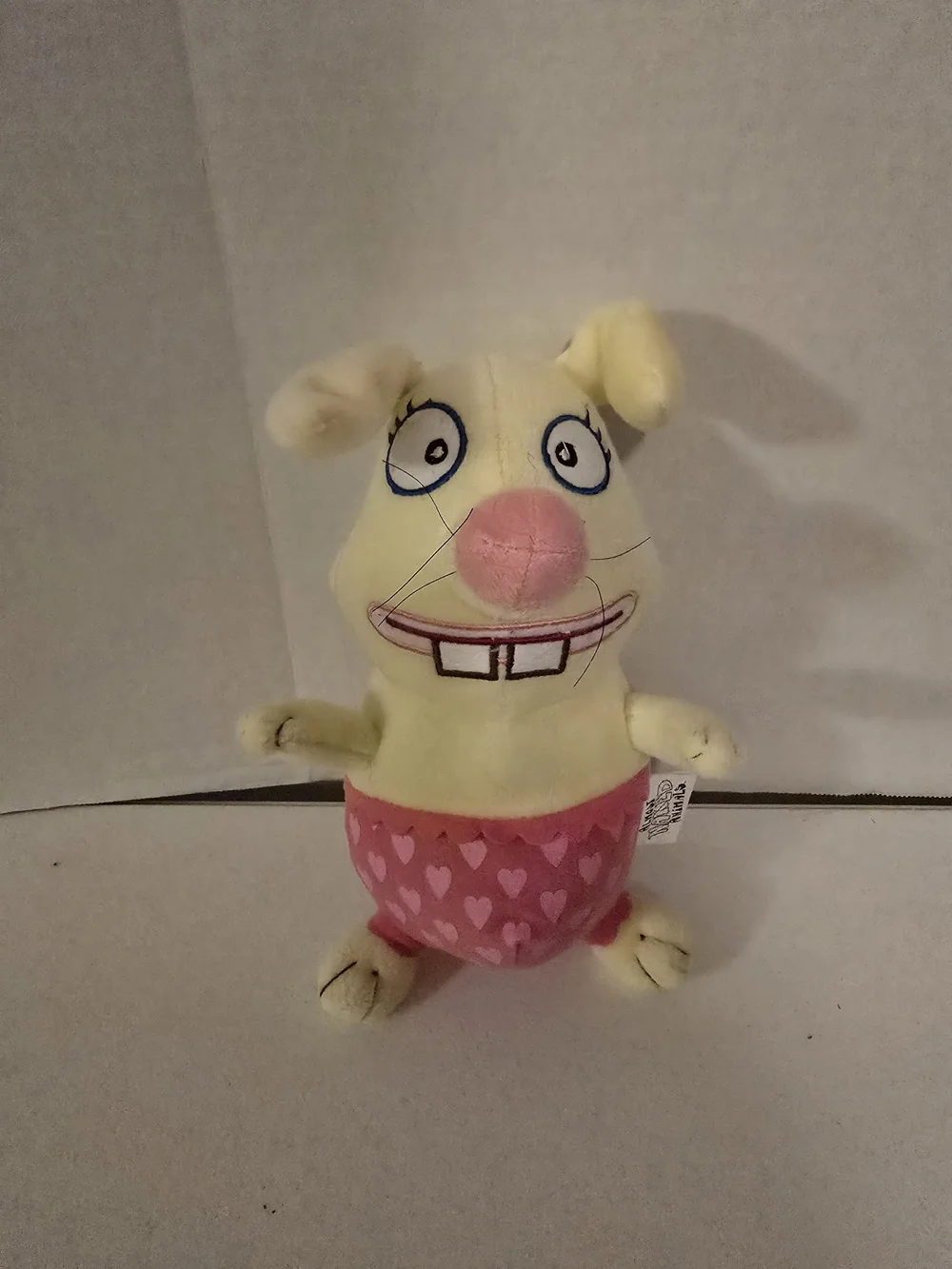 Plush Dog Toy - Yellow & Pink Heart Character